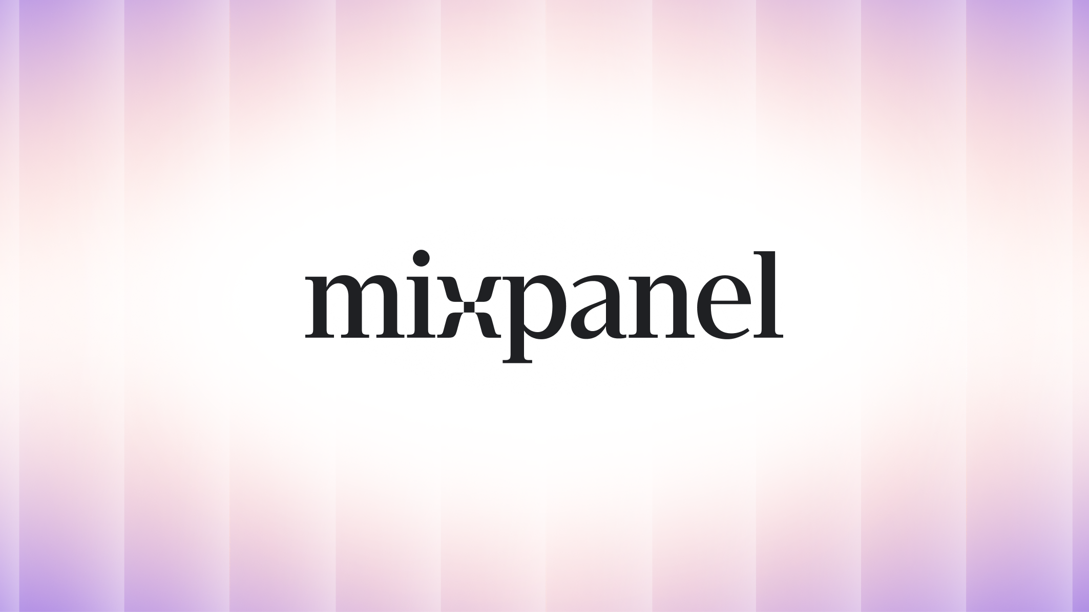 Mixpanel wordmark on a soft purple and pink gradient